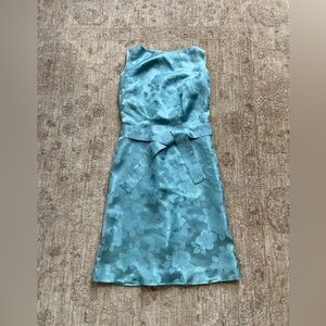 Vintage Elegant Floral Blue Dress